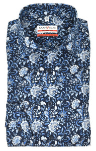 Businesshemd - Modern Fit - ELA - Florales Muster - Blau