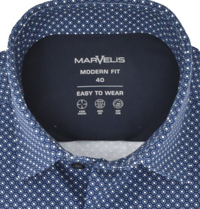 Jerseyhemd - Modern Fit - ELA - Einfarbig - Dunkelblau