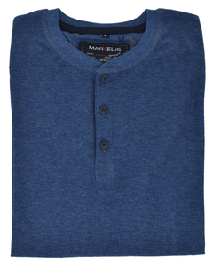 Marvelis Herren Longsleeve Langarm T-Shirt Uni Blau