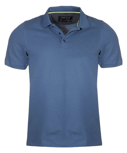 Poloshirt - Casual Fit - Polokragen - Einfarbig - Blau