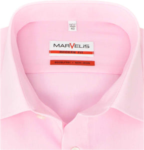 Marvelis Herren Businesshemd Modern Fit Chambray Einfarbig