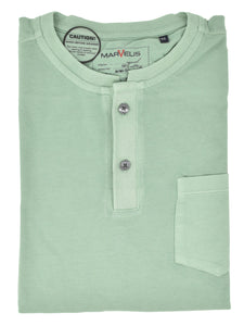 Poloshirt - Casual Fit - Stehkragen - Einfarbig - Grün