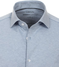 Laden Sie das Bild in den Galerie-Viewer, VENTI Herren Jerseyhemd Modern Fit Kent-Kragen Langarm Einfarbig Hellblau