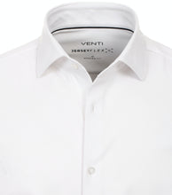 Load image into Gallery viewer, VENTI Herren Jerseyhemd Modern Fit Kent-Kragen Langarm Einfarbig Weiß