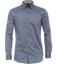 Load image into Gallery viewer, VENTI Herren Businesshemd Body Fit Button-Down-Kragen Langarm Einfarbig Blau