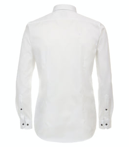 Businesshemd - Body Fit - Langarm - Einfarbig - Weiß