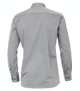 Casamoda Herren Businesshemd Modern Fit Kent Kragen Langarm Einfarbig Grau