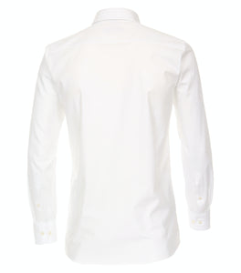 Casamoda Herren Businesshemd Modern Fit Button Down Kragen Langarm Einfarbig Weiß