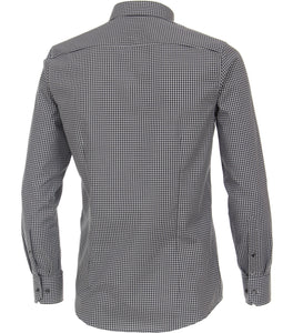 VENTI Herren Businesshemd Modern Fit Button-Down-Kragen Langarm Einfarbig Anthrazit
