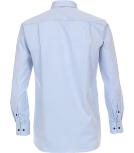 CASAMODA Herren Businesshemd Comfort Fit Kent-Kragen Langarm Einfarbig Blau