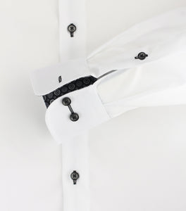 CASAMODA Herren Businesshemd Modern Fit Kent-Kragen Langarm Einfarbig Weiß