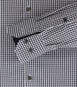 VENTI Herren Businesshemd Modern Fit Button-Down-Kragen Langarm Einfarbig Dunkelblau