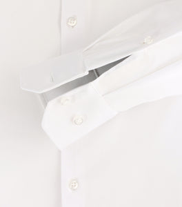 Jerseyhemd - Modern Fit - Langarm - Einfarbig - Weiß