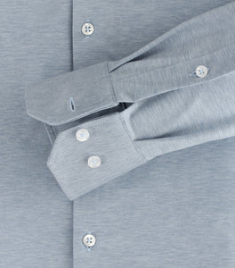 Jerseyhemd - Modern Fit - Langarm - Einfarbig - Hellblau