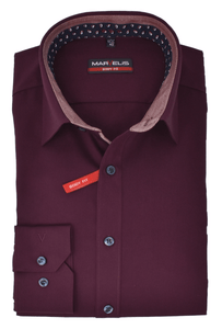 Marvelis Body Fit Hemd New Kent Kragen mit Besatz bügelleicht Uni reine Baumwolle - Lieferhemd