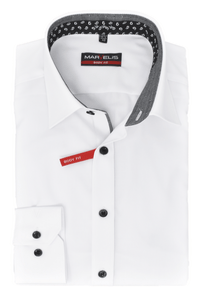 Marvelis Body Fit Hemd New Kent Kragen mit Besatz bügelleicht Uni reine Baumwolle - Lieferhemd