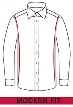 Laden Sie das Bild in den Galerie-Viewer, Marvelis Herren Businesshemd Modern Fit Kent Kragen Langarm Gestreift Rot/Weiß