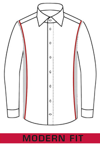 Businesshemd - Modern Fit - Langarm - Gestreift - Rot/Weiß